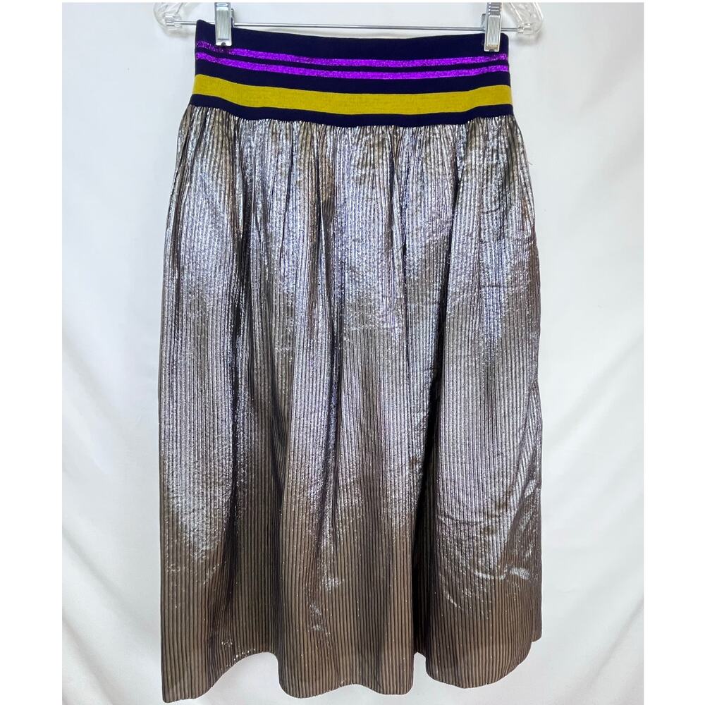 J. McLaughlin Metallic Pull On Lined with Pockets Skirt - Size Small